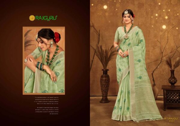 Rajguru Sanjoli Embroidered Work Fancy Saree Catalog Wholesale Collection Exporter - Image 2
