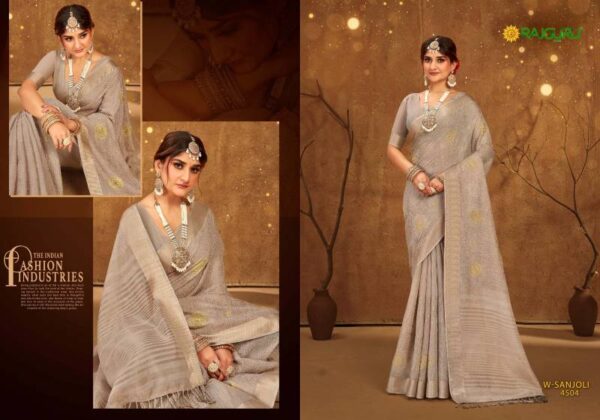 Rajguru Sanjoli Embroidered Work Fancy Saree Catalog Wholesale Collection Exporter - Image 4
