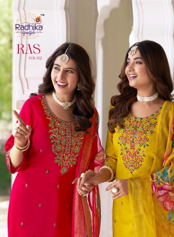 Radhika Ras Vol 2 Vatican Silk Readymade Catalog Wholesale Collection Supplier