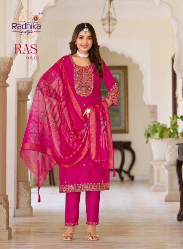 Radhika Ras Vol 2 Vatican Silk Readymade Catalog Wholesale Collection Supplier - Image 3
