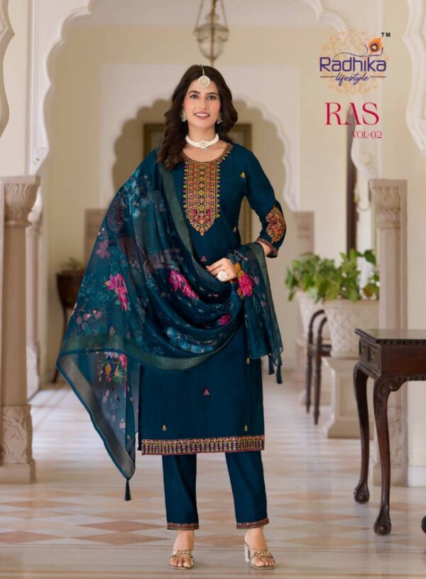 Radhika Ras Vol 2 Vatican Silk Readymade Catalog Wholesale Collection Supplier - Image 4