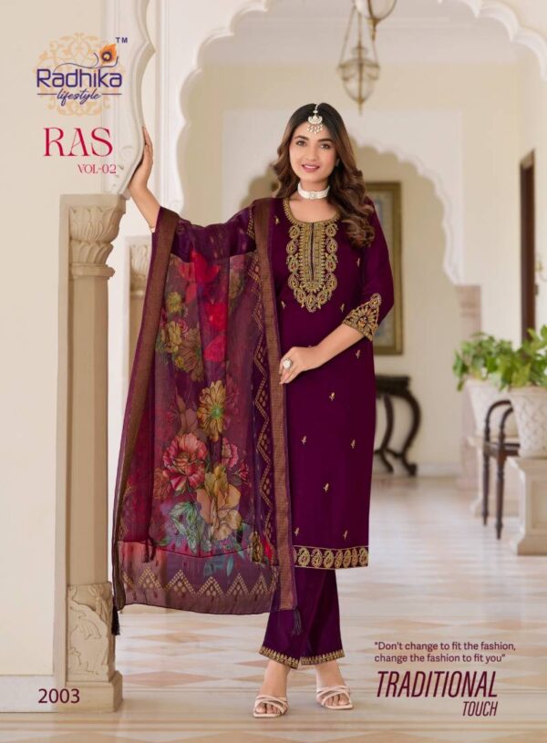 Radhika Ras Vol 2 Vatican Silk Readymade Catalog Wholesale Collection Supplier - Image 5
