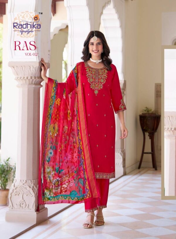 Radhika Ras Vol 2 Vatican Silk Readymade Catalog Wholesale Collection Supplier - Image 2