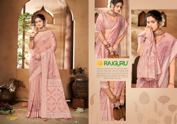 Rajguru Virasat Embroidered Work Fancy Saree Wholesale Catalog Collection Supplier - Image 3