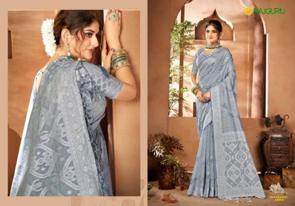 Rajguru Virasat Embroidered Work Fancy Saree Wholesale Catalog Collection Supplier - Image 5