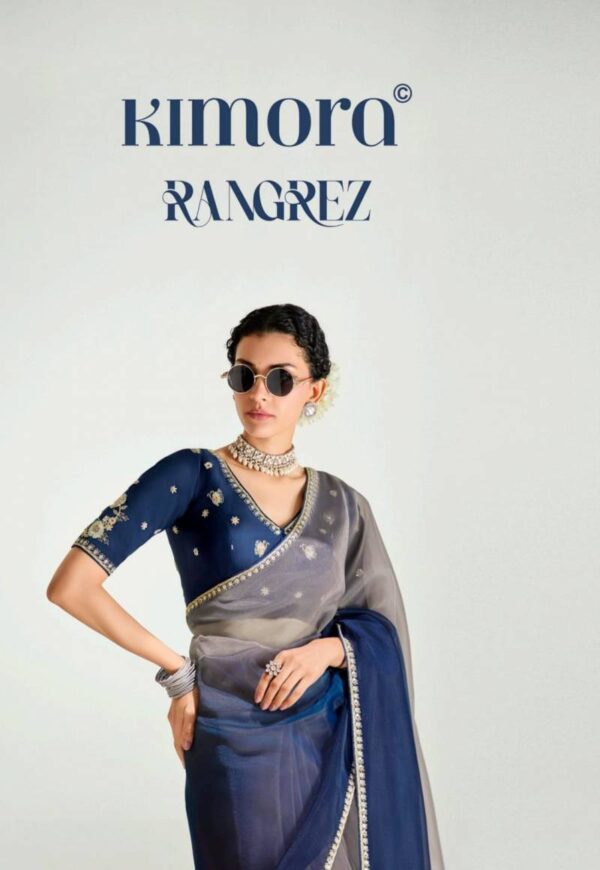 Kimora Rangrez Tissue Based Designer Saree Catalog Wholesale Collection Dealer