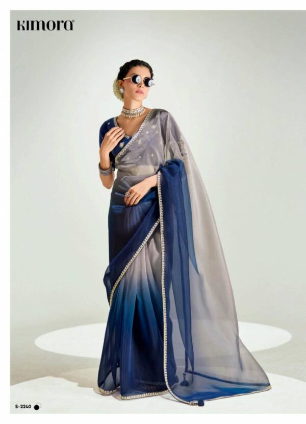 Kimora Rangrez Tissue Based Designer Saree Catalog Wholesale Collection Dealer - Image 7