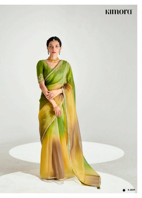 Kimora Rangrez Tissue Based Designer Saree Catalog Wholesale Collection Dealer - Image 9