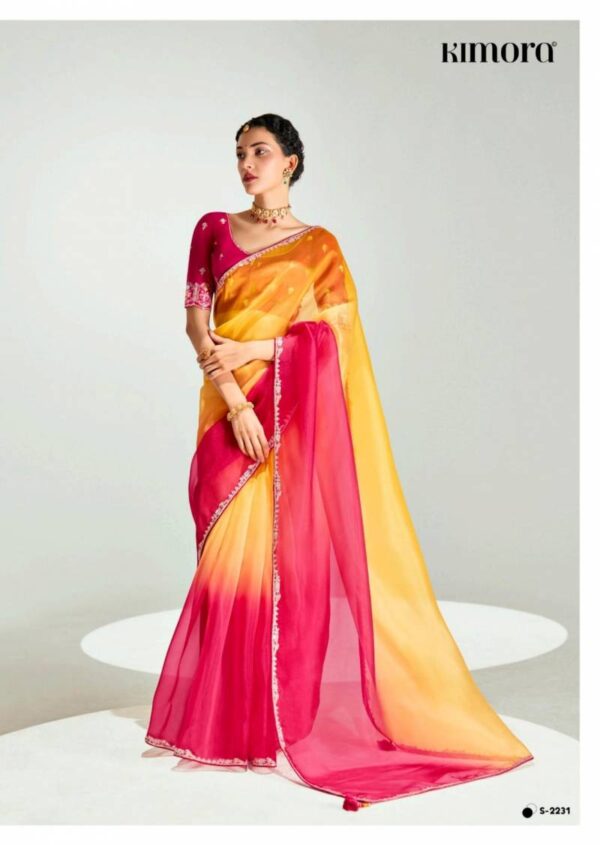 Kimora Rangrez Tissue Based Designer Saree Catalog Wholesale Collection Dealer - Image 14