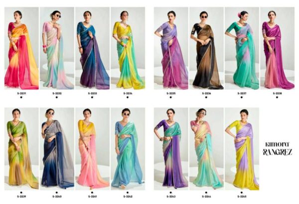 Kimora Rangrez Tissue Based Designer Saree Catalog Wholesale Collection Dealer - Image 15