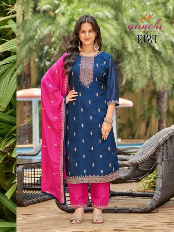 Aanchi Kiwi Vichitra Silk Kurti Bottom With Dupatta Wholesale Catalog Collection Supplier - Image 2