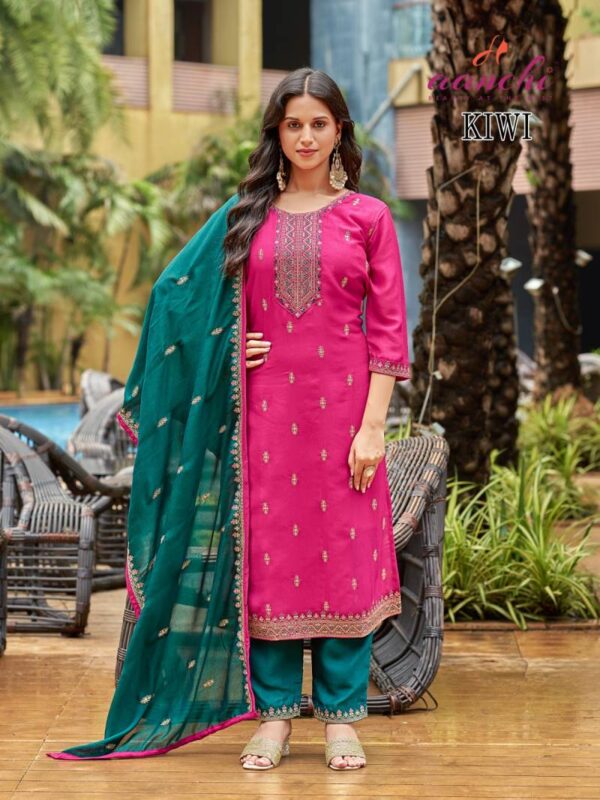 Aanchi Kiwi Vichitra Silk Kurti Bottom With Dupatta Wholesale Catalog Collection Supplier - Image 3