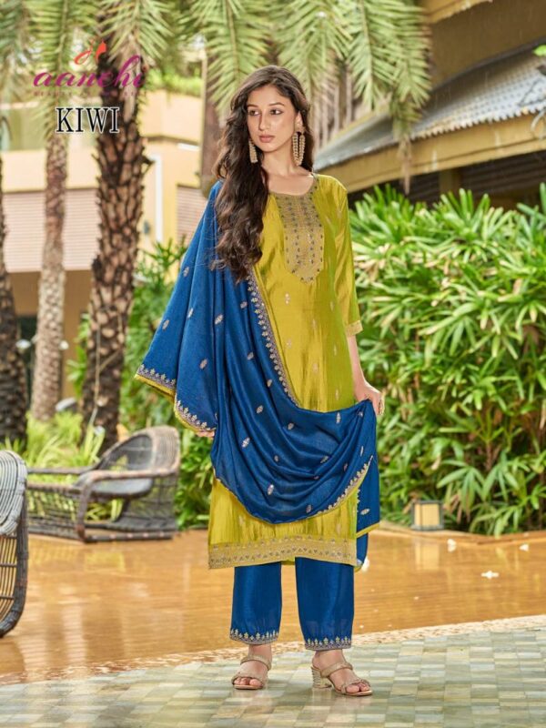 Aanchi Kiwi Vichitra Silk Kurti Bottom With Dupatta Wholesale Catalog Collection Supplier - Image 4