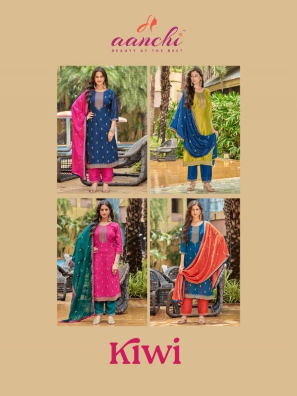 Aanchi Kiwi Vichitra Silk Kurti Bottom With Dupatta Wholesale Catalog Collection Supplier - Image 5