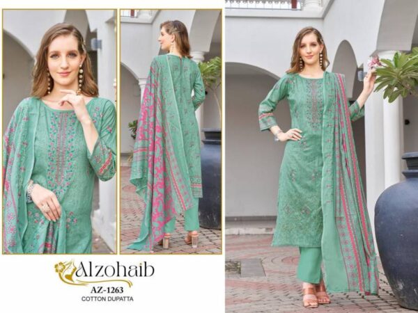 Alzohaib Mahima Cotton Printed Pakistani Salwar Suits Catalog Wholesale Collection Supplier - Image 3