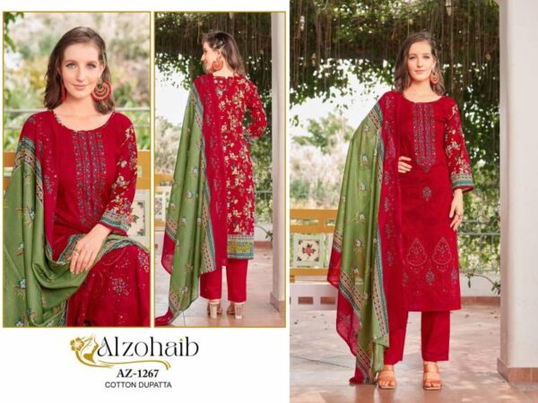 Alzohaib Mahima Cotton Printed Pakistani Salwar Suits Catalog Wholesale Collection Supplier - Image 6