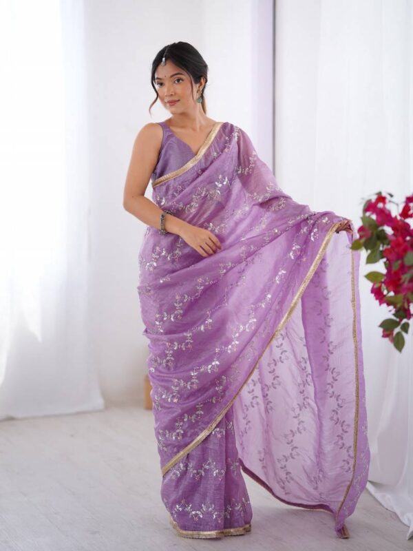 Beads Moti Galaxy 1 Smooth Gold Crush Saree Wholesale Catalog Collection Supplier - Image 3