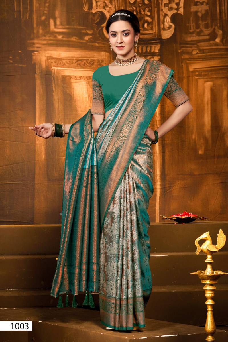 Saroj Deep Rekha Vol 4 Kanjivaram Silk Saree Catalog Wholesale Collection Exporter - Image 4