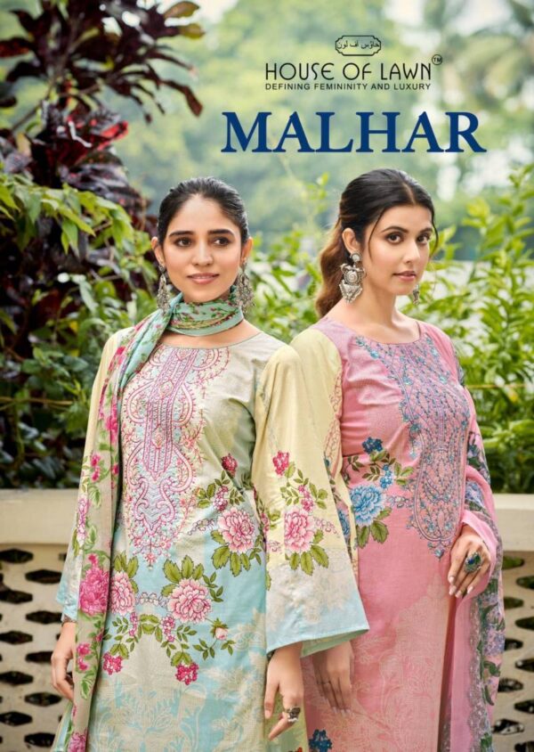 House Of Lawn Malhar Cotton Digital Prints Pakistani Suits Catalog Wholesale Collection Exporter