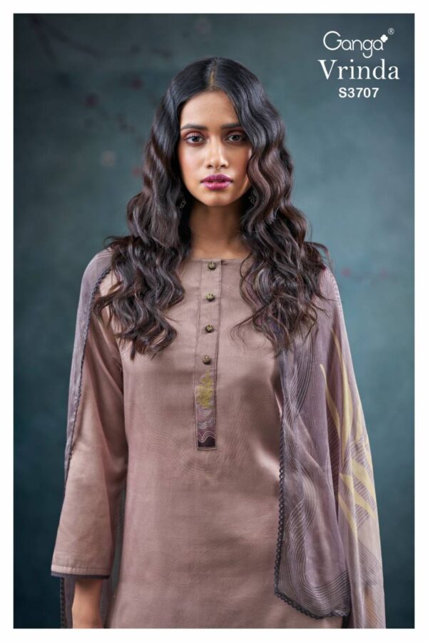 Ganga Vrinda Cotton Satin Printed Salwar Kameez Catalog Wholesale Collection Exporter