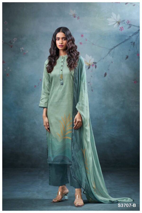 Ganga Vrinda Cotton Satin Printed Salwar Kameez Catalog Wholesale Collection Exporter - Image 3