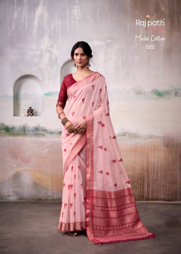 Rajpath Aqua Silk Modal Cotton Fancy Saree Catalog Wholesale Collection Exporter - Image 2