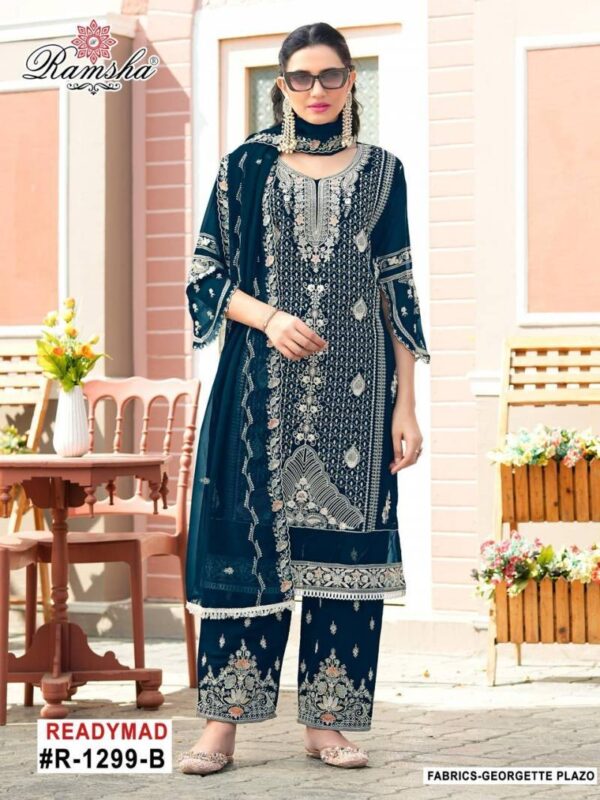 Ramsha R 1299 A To D Ready Made Pakistani Salwar Suits Catalog Wholesale Collection Exporter - Image 4