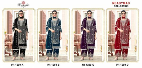 Ramsha R 1299 A To D Ready Made Pakistani Salwar Suits Catalog Wholesale Collection Exporter - Image 5