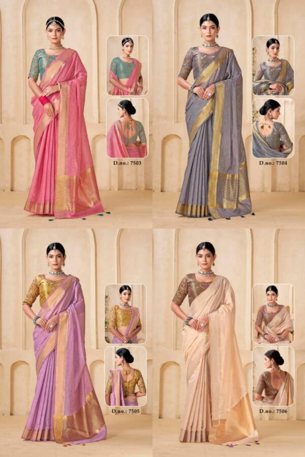 Kira Kia Viscose Spun Fancy Saree Catalog Wholesale Collection Exporter - Image 8