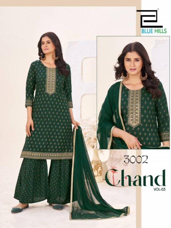 Blue Hills Chand Vol 3 Rayon Foil Printed Readymade Catalog Wholesale Collection Exporter - Image 3