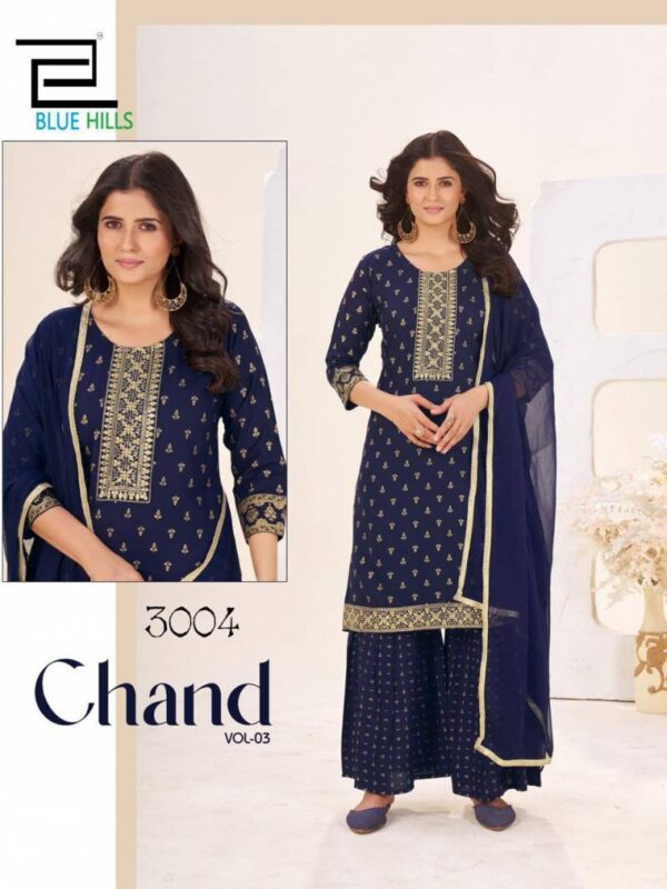 Blue Hills Chand Vol 3 Rayon Foil Printed Readymade Catalog Wholesale Collection Exporter - Image 2