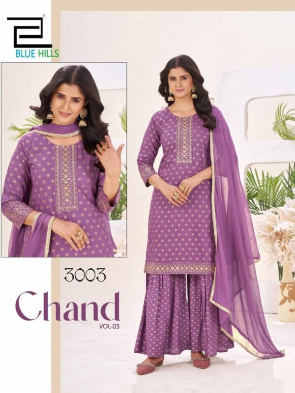 Blue Hills Chand Vol 3 Rayon Foil Printed Readymade Catalog Wholesale Collection Exporter - Image 5