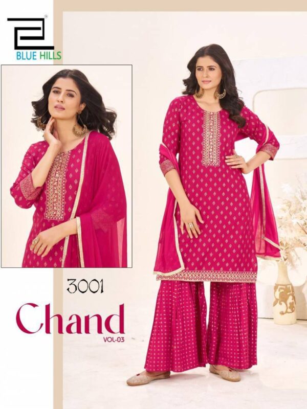Blue Hills Chand Vol 3 Rayon Foil Printed Readymade Catalog Wholesale Collection Exporter - Image 7
