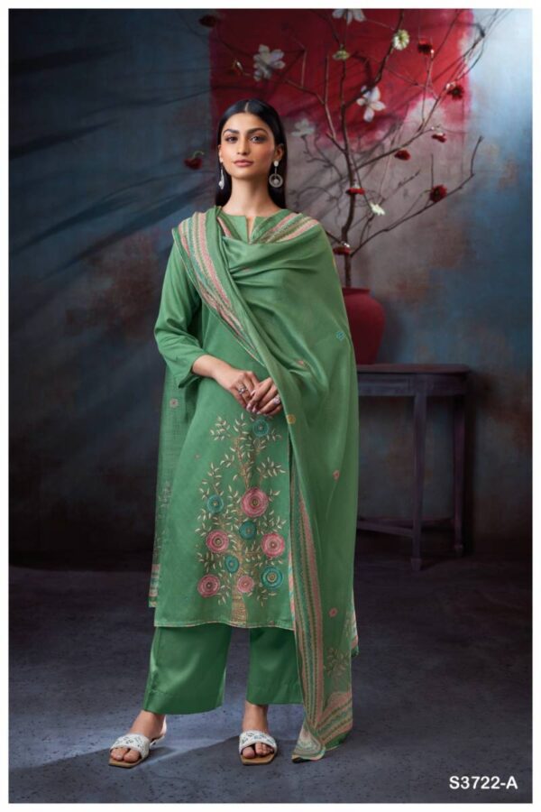 Ganga Swaalina Cotton Satin Printed Salwar Kameez Catalog Wholesale Collection Exporter - Image 2