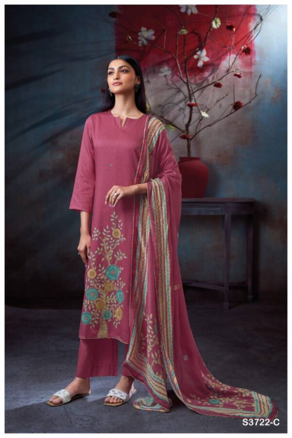 Ganga Swaalina Cotton Satin Printed Salwar Kameez Catalog Wholesale Collection Exporter - Image 4