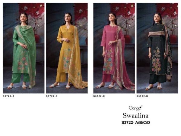 Ganga Swaalina Cotton Satin Printed Salwar Kameez Catalog Wholesale Collection Exporter - Image 5
