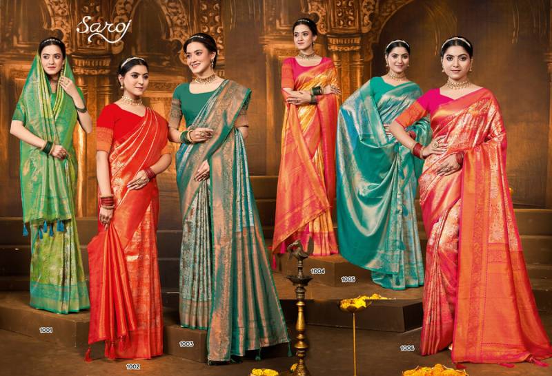 Saroj Deep Rekha Vol 4 Kanjivaram Silk Saree Catalog Wholesale Collection Exporter - Image 8