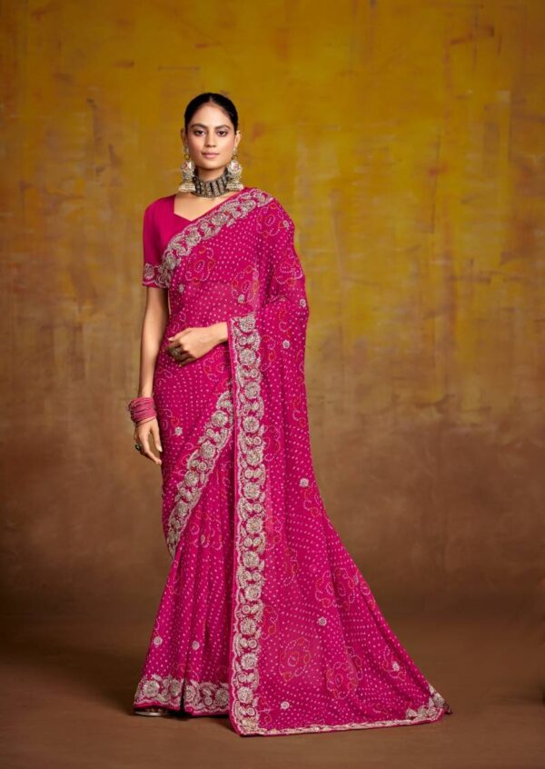 Stavan Savan Georgette With Embroidery Work Saree Catalog Wholesale Collection Exporter - Image 2