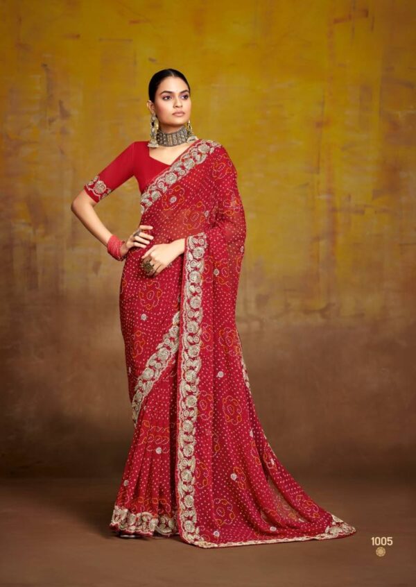Stavan Savan Georgette With Embroidery Work Saree Catalog Wholesale Collection Exporter - Image 4
