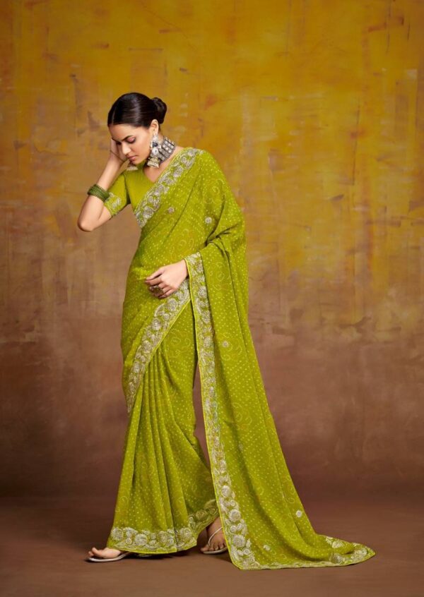 Stavan Savan Georgette With Embroidery Work Saree Catalog Wholesale Collection Exporter - Image 5