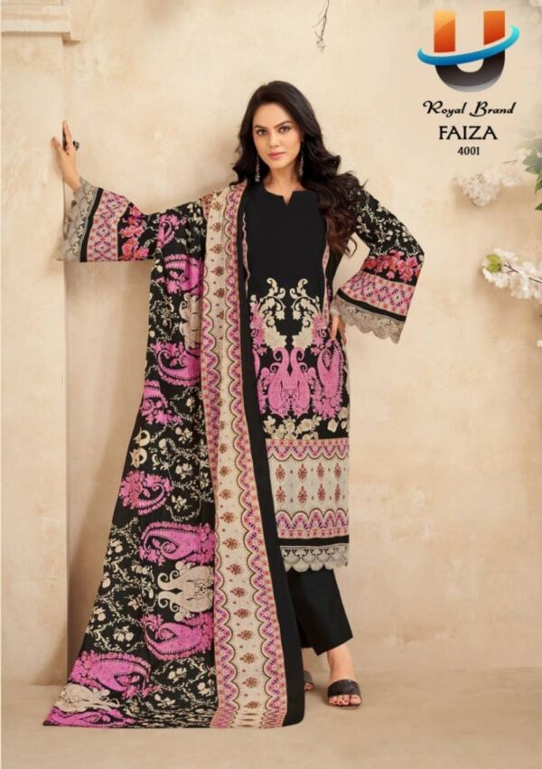 Royal Faiza Vol 4 Karachi Cotton Printed Dress Material Wholesale Catalog Collection Exporter - Image 4