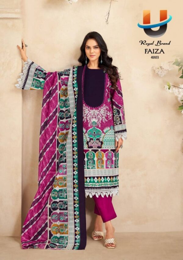 Royal Faiza Vol 4 Karachi Cotton Printed Dress Material Wholesale Catalog Collection Exporter - Image 6