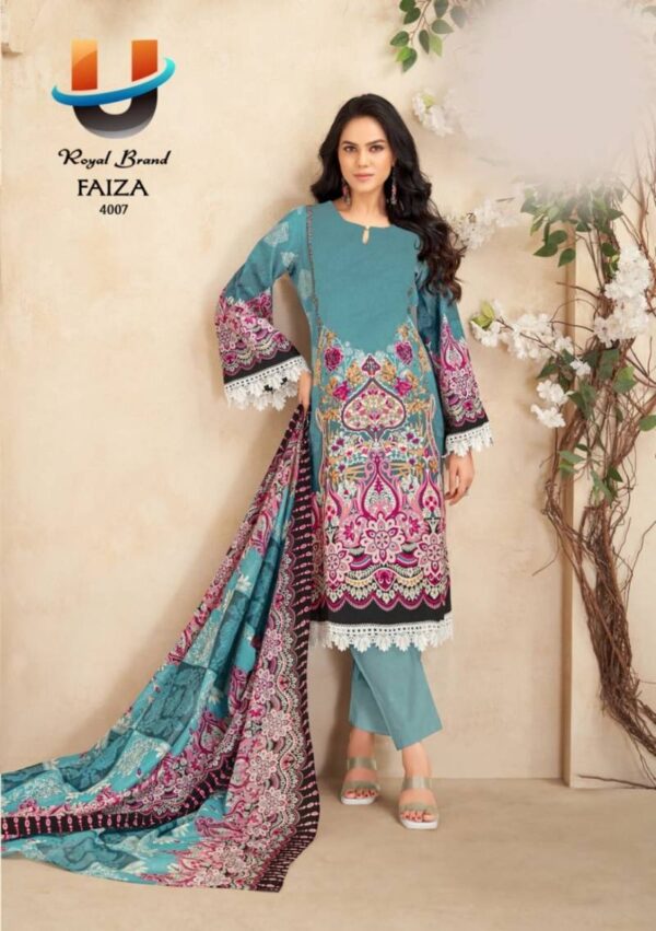 Royal Faiza Vol 4 Karachi Cotton Printed Dress Material Wholesale Catalog Collection Exporter - Image 9