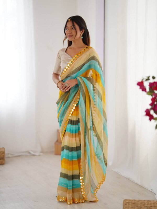 Leriya 2 Smooth Marble Chiffon Printed Saree Catalog Wholesale Collection Exporter - Image 3
