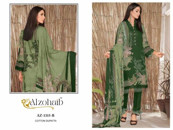 Alzohaib Az 1315 A And B Chiffon Dupatta Pakistani Suits Catalog Wholesale Collection - Image 2