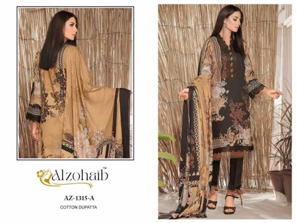 Alzohaib Az 1315 A And B Chiffon Dupatta Pakistani Suits Catalog Wholesale Collection - Image 3