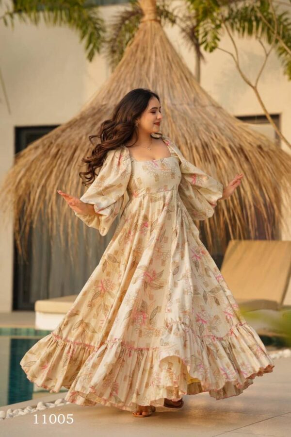 Clora Vol 11 Digital Printed Fully Flared Gown Catalog Wholesale Collection Exporter - Image 3