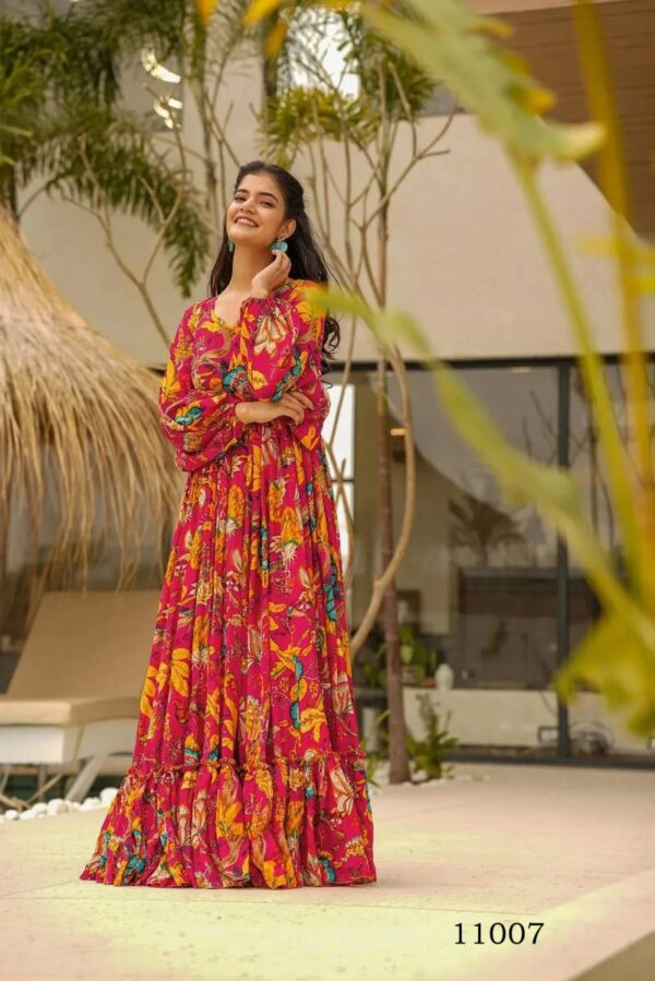 Clora Vol 11 Digital Printed Fully Flared Gown Catalog Wholesale Collection Exporter - Image 20