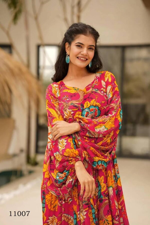 Clora Vol 11 Digital Printed Fully Flared Gown Catalog Wholesale Collection Exporter - Image 21
