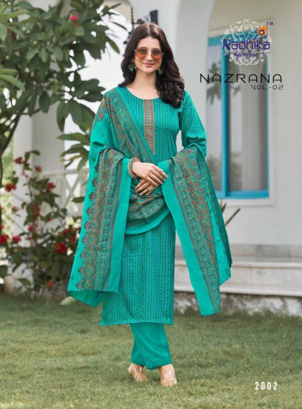Radhika Nazrana Vol 2 Jam Satin Kurti Bottom With Dupatta Wholesale Catalog Collection Supplier - Image 4